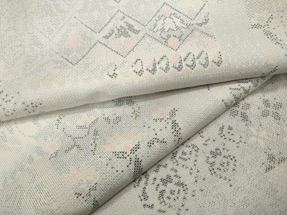 平和屋着物●本場大島紬 白大島 9マルキ 色紙重ね吉祥花文 正絹 逸品 CABC2320ut