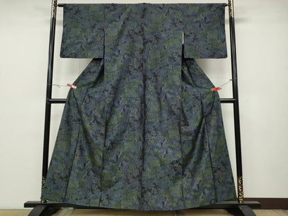 平和屋着物●本場大島紬 蔦の葉文 正絹 逸品 CABC2321ut