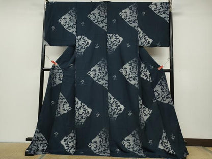 平和屋着物●上質な小紋 花唐草文 金彩 やまと誂製 ロング丈 正絹 逸品 CABC2322ut