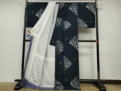 平和屋着物●上質な小紋 花唐草文 金彩 やまと誂製 ロング丈 正絹 逸品 CABC2322ut