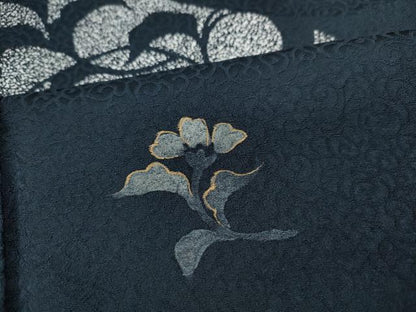 平和屋着物●上質な小紋 花唐草文 金彩 やまと誂製 ロング丈 正絹 逸品 CABC2322ut