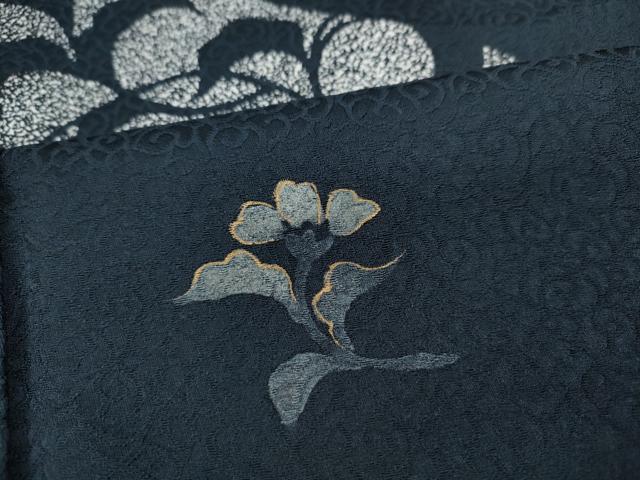 平和屋着物●上質な小紋 花唐草文 金彩 やまと誂製 ロング丈 正絹 逸品 CABC2322ut