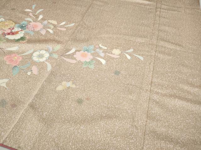平和屋着物●訪問着 松皮菱枝花文 金彩 正絹 逸品 CABC2328ut