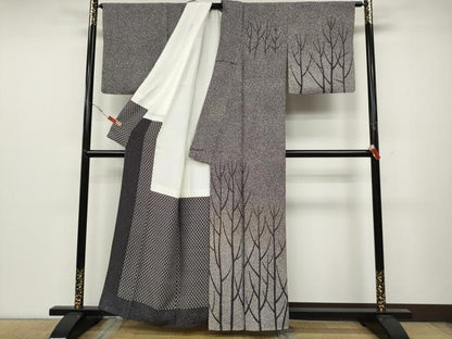平和屋着物●二代目 川村久太郎 訪問着 枝木文 正絹 逸品 CABC2331ut