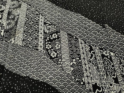 平和屋着物●訪問着 道長花文 黒地 正絹 逸品 CABC2332ut
