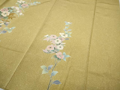 平和屋着物●訪問着 駒刺繍 草花文 たたき染め 金彩 正絹 逸品 CABC2333ut