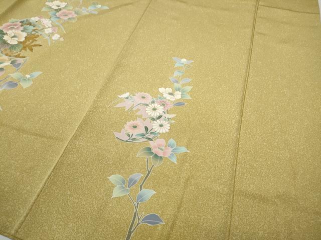 平和屋着物●訪問着 駒刺繍 草花文 たたき染め 金彩 正絹 逸品 CABC2333ut