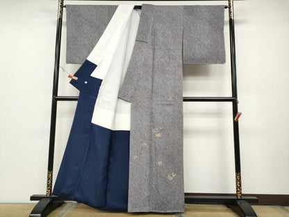 平和屋着物●色留訪問着 総絞り 総刺繍 雪輪花文 金彩 正絹 逸品 未使用 CABC2334ut