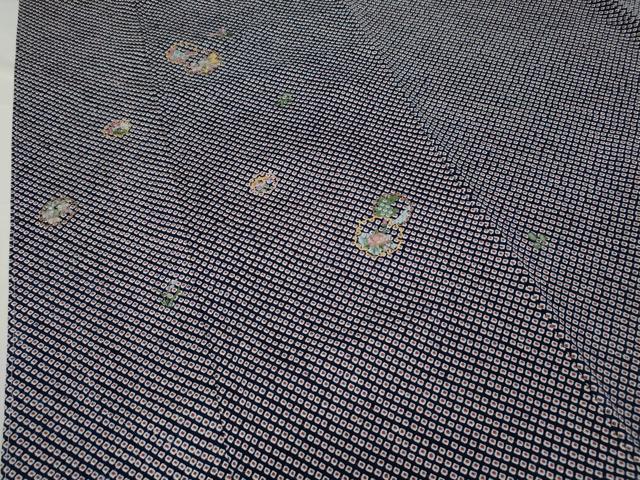 平和屋着物●色留訪問着 総絞り 総刺繍 雪輪花文 金彩 正絹 逸品 未使用 CABC2334ut