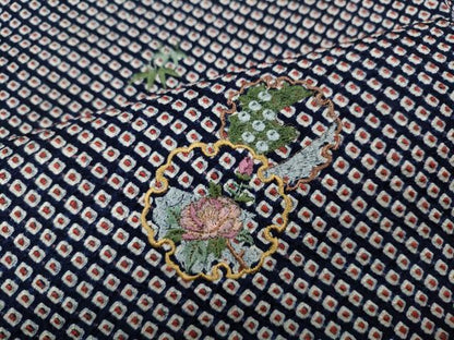 平和屋着物●色留訪問着 総絞り 総刺繍 雪輪花文 金彩 正絹 逸品 未使用 CABC2334ut