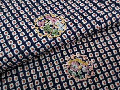 平和屋着物●色留訪問着 総絞り 総刺繍 雪輪花文 金彩 正絹 逸品 未使用 CABC2334ut