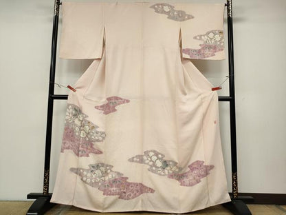 平和屋着物●十日町 名門 滝泰謹製 訪問着 絞り 辻が花 千鳥 正絹 逸品 CABC2336ut