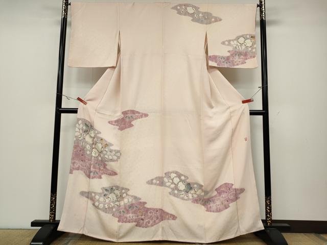 平和屋着物●十日町 名門 滝泰謹製 訪問着 絞り 辻が花 千鳥 正絹 逸品 CABC2336ut