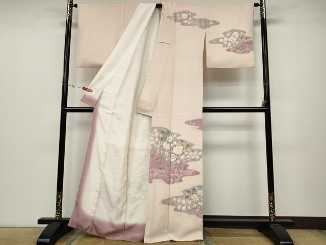 平和屋着物●十日町 名門 滝泰謹製 訪問着 絞り 辻が花 千鳥 正絹 逸品 CABC2336ut