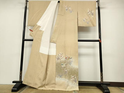 平和屋着物●訪問着 友禅 作家物 鴛鴦花文 暈し染め 金彩 正絹 逸品 CABC2341ut