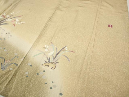 平和屋着物●訪問着 友禅 作家物 鴛鴦花文 暈し染め 金彩 正絹 逸品 CABC2341ut