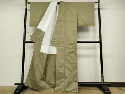 平和屋着物●上質なお召 霞文 正絹 逸品 未使用 CABC2343ut