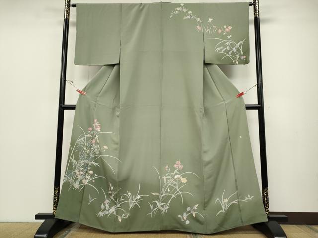 平和屋着物●訪問着 友禅 作家物 草花文 暈し染め 正絹 逸品 CABC2344ut