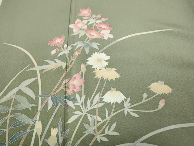 平和屋着物●訪問着 友禅 作家物 草花文 暈し染め 正絹 逸品 CABC2344ut