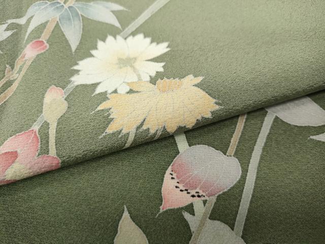 平和屋着物●訪問着 友禅 作家物 草花文 暈し染め 正絹 逸品 CABC2344ut