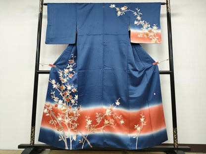 平和屋着物●十日町老舗ブランド 吉澤友禅 吾妻徳穂 訪問着 駒刺繍 枝橘文 暈し染め 金彩 正絹 逸品 CABC2345ut