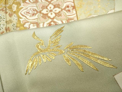 平和屋着物●豪華色留袖 駒刺繍 色紙重ね鳳凰花文 暈し染め 金彩 高島屋扱い 正絹 逸品 CABC2346ut