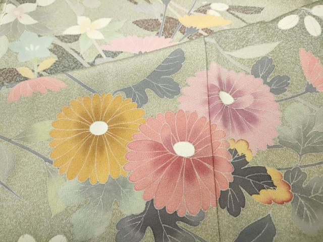 平和屋着物●訪問着 友禅 草花文 シルエット 正絹 逸品 CABC2348ut