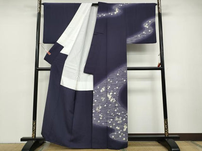 平和屋着物●訪問着 ゆうなぎ工房 優梛達也 刺繍 立波花文 暈し染め 金糸 正絹 逸品 CABC2349ut