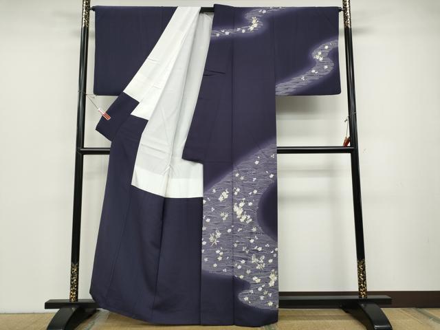 平和屋着物●訪問着 ゆうなぎ工房 優梛達也 刺繍 立波花文 暈し染め 金糸 正絹 逸品 CABC2349ut