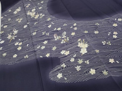 平和屋着物●訪問着 ゆうなぎ工房 優梛達也 刺繍 立波花文 暈し染め 金糸 正絹 逸品 CABC2349ut