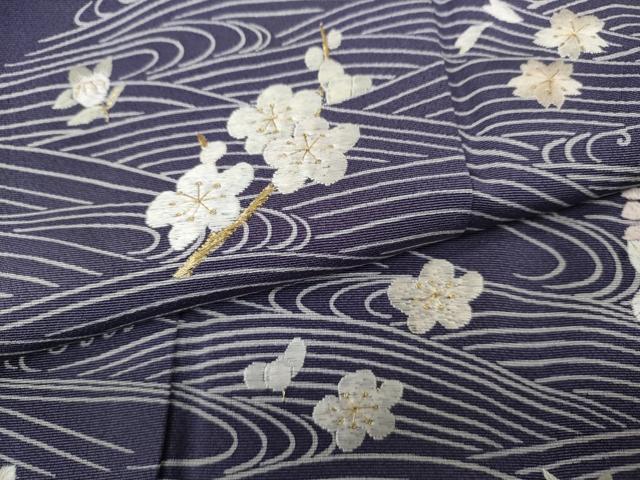平和屋着物●訪問着 ゆうなぎ工房 優梛達也 刺繍 立波花文 暈し染め 金糸 正絹 逸品 CABC2349ut