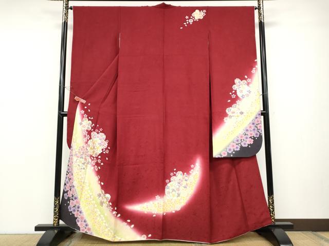 平和屋着物●豪華振袖 駒刺繍 舞桜文 暈し染め 金彩 正絹 逸品 CABC2350ut
