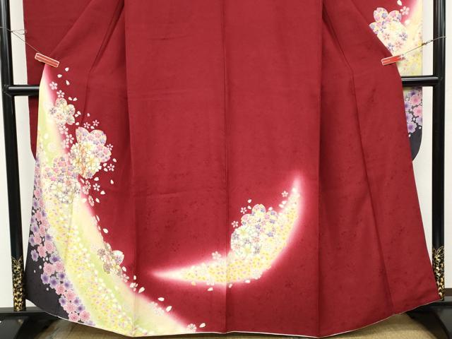 平和屋着物●豪華振袖 駒刺繍 舞桜文 暈し染め 金彩 正絹 逸品 CABC2350ut