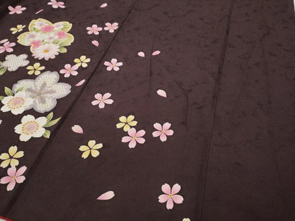 平和屋着物●豪華振袖 舞花文 暈し染め 金彩 京都きもの友禅扱い 正絹 逸品 CABC2351ut