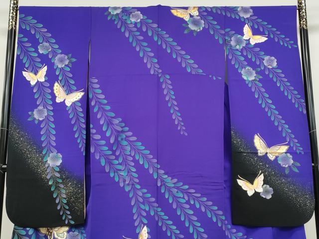 平和屋着物●豪華振袖 辻が花 舞蝶文 暈し染め 金彩 正絹 逸品 CABC2353ut