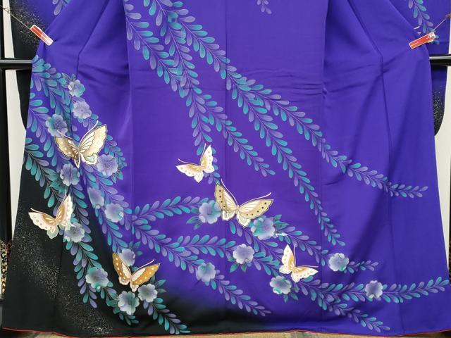 平和屋着物●豪華振袖 辻が花 舞蝶文 暈し染め 金彩 正絹 逸品 CABC2353ut