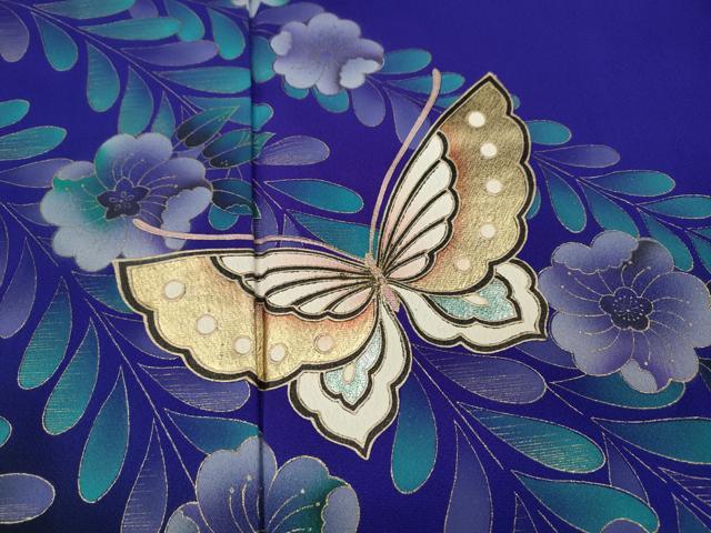平和屋着物●豪華振袖 辻が花 舞蝶文 暈し染め 金彩 正絹 逸品 CABC2353ut