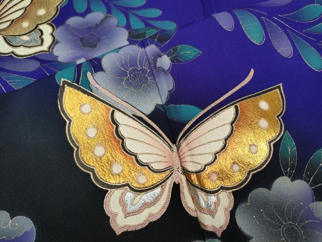 平和屋着物●豪華振袖 辻が花 舞蝶文 暈し染め 金彩 正絹 逸品 CABC2353ut
