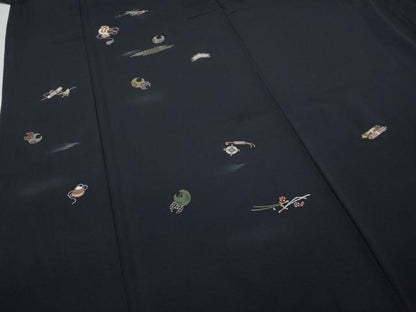 平和屋着物●訪問着 総刺繍 宝尽くし文 金糸 正絹 逸品 CABC2354ut