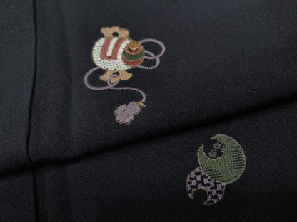 平和屋着物●訪問着 総刺繍 宝尽くし文 金糸 正絹 逸品 CABC2354ut
