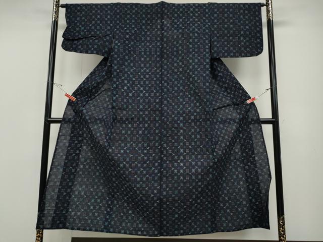 平和屋着物●久留米絣 単衣 絣文様 綿 逸品 CABC2355ut