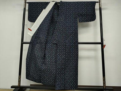 平和屋着物●久留米絣 単衣 絣文様 綿 逸品 CABC2355ut