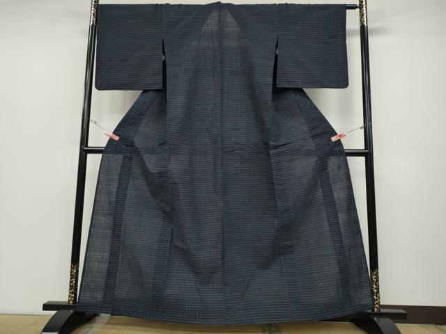 平和屋着物●久留米絣 単衣 横段文 綿 逸品 CABC2356ut