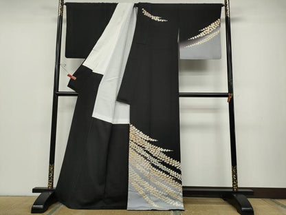 平和屋着物●訪問着 総刺繍 楓文 暈し染め 金糸 正絹 逸品 CABC2357ut