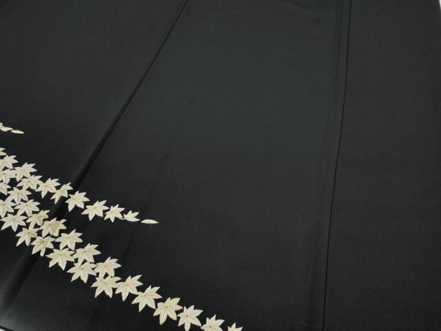 平和屋着物●訪問着 総刺繍 楓文 暈し染め 金糸 正絹 逸品 CABC2357ut