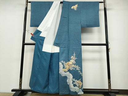 平和屋着物●金彩友禅　卓越技能者・名工・和田光正　訪問着　地紙草花文　暈し染め　金彩　正絹　逸品　未使用　CABC2359ut