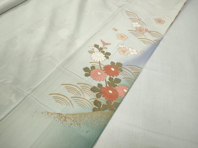 平和屋着物●訪問着 駒刺繍 舟松花文 暈し染め 金彩 正絹 逸品 CABC2364ut