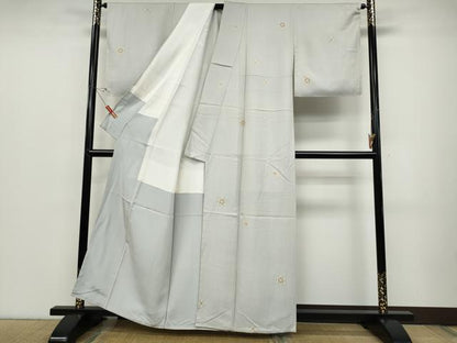 平和屋着物●上質な小紋　舞花文　金彩　正絹　逸品　未使用　CABC2365ut