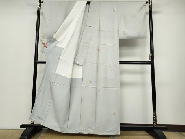 平和屋着物●上質な小紋　舞花文　金彩　正絹　逸品　未使用　CABC2365ut