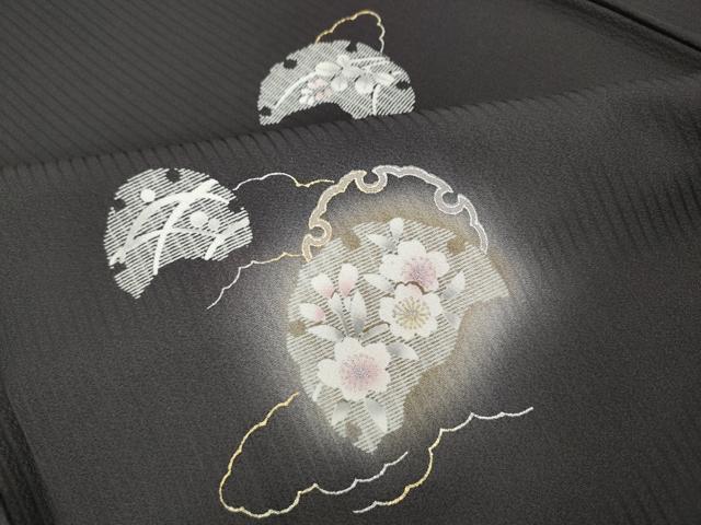 平和屋着物●上質な小紋 雪輪花文 蛍暈し 金銀彩 正絹 逸品 未使用 CABC2366ut